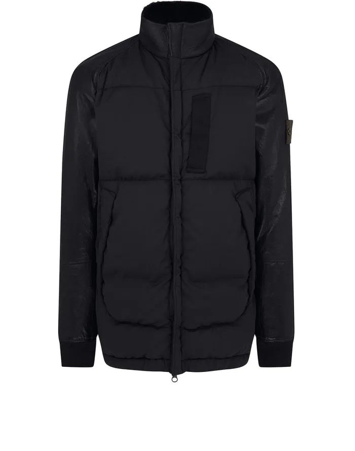 Stone Island Coats 038 Jackets 002F3 Featherweight Leather With Stretch Wool Nylon Down Ghost Piece Blouson In Black 8211 Mens Stone Island Coats 038 Jackets 002F3 Featherweight Leather With Stretch Wool Nylon Down Ghost Piece Blouson In Black 8211 Mens
