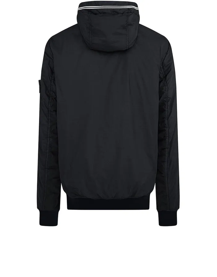 Stone Island Coats 038 Jackets 40423 Garment Dyed Crinkle Reps Ny With PrimaloftTc Hooded Blouson In Charcoal 8211 Mens