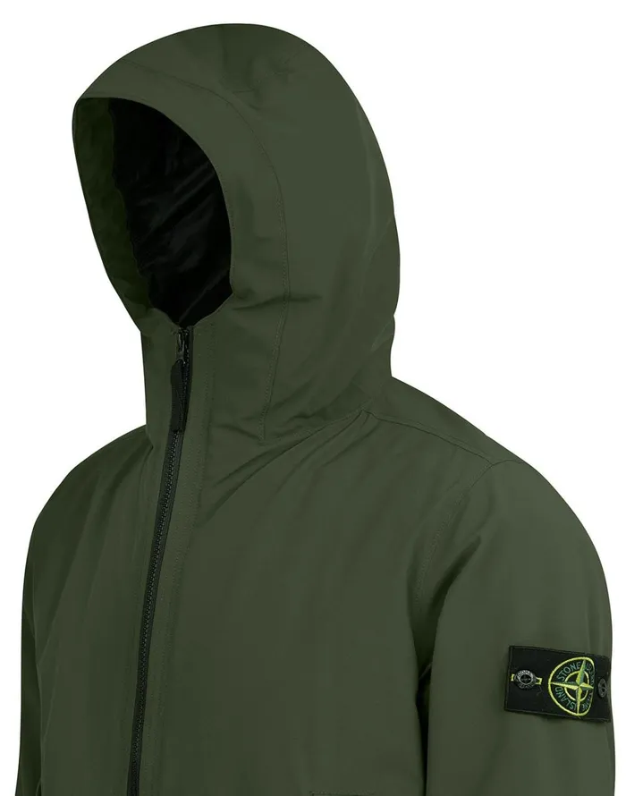 Stone Island Coats 038 Jackets 41627 Soft ShellR With Primaloft Insulation Hooded Blouson In Dark Forest 8211 Mens