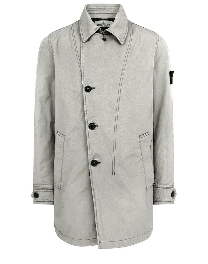 Stone Island Coats 038 Jackets 42149 DavidTc With Primaloft Insulation Technology Short Trench Coat In Dove Grey 8211 Mens Stone Island Coats 038 Jackets 42149 DavidTc With Primaloft Insulation Technology Short Trench Coat In Dove Grey 8211 Mens