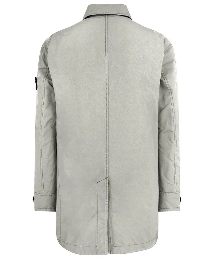 Stone Island Coats 038 Jackets 42149 DavidTc With Primaloft Insulation Technology Short Trench Coat In Dove Grey 8211 Mens