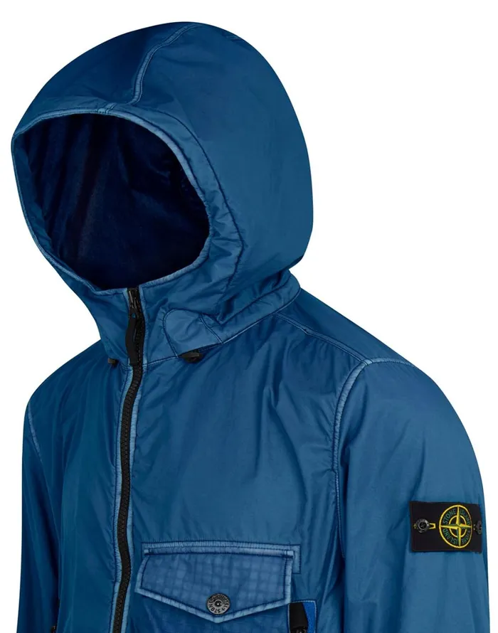 Stone Island Coats 038 Jackets 43035 Lamy Flock Hooded Jacket In Periwinkle 8211 Mens