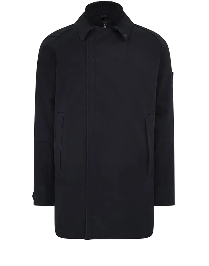 Stone Island Coats 038 Jackets 440F1 Raso Gommato Double Ghost Piece With Detachable Lining Trench Coat In Navy 8211 Mens Stone Island Coats 038 Jackets 440F1 Raso Gommato Double Ghost Piece With Detachable Lining Trench Coat In Navy 8211 Mens