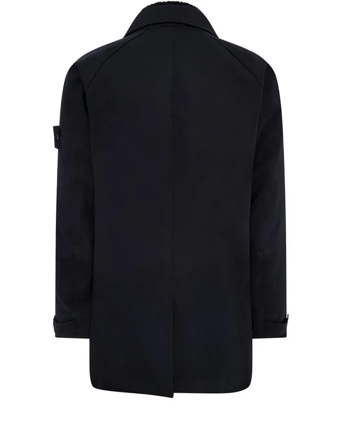 Stone Island Coats 038 Jackets 440F1 Raso Gommato Double Ghost Piece With Detachable Lining Trench Coat In Navy 8211 Mens