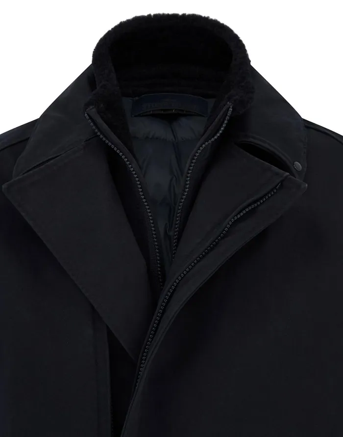 Stone Island Coats 038 Jackets 440F1 Raso Gommato Double Ghost Piece With Detachable Lining Trench Coat In Navy 8211 Mens
