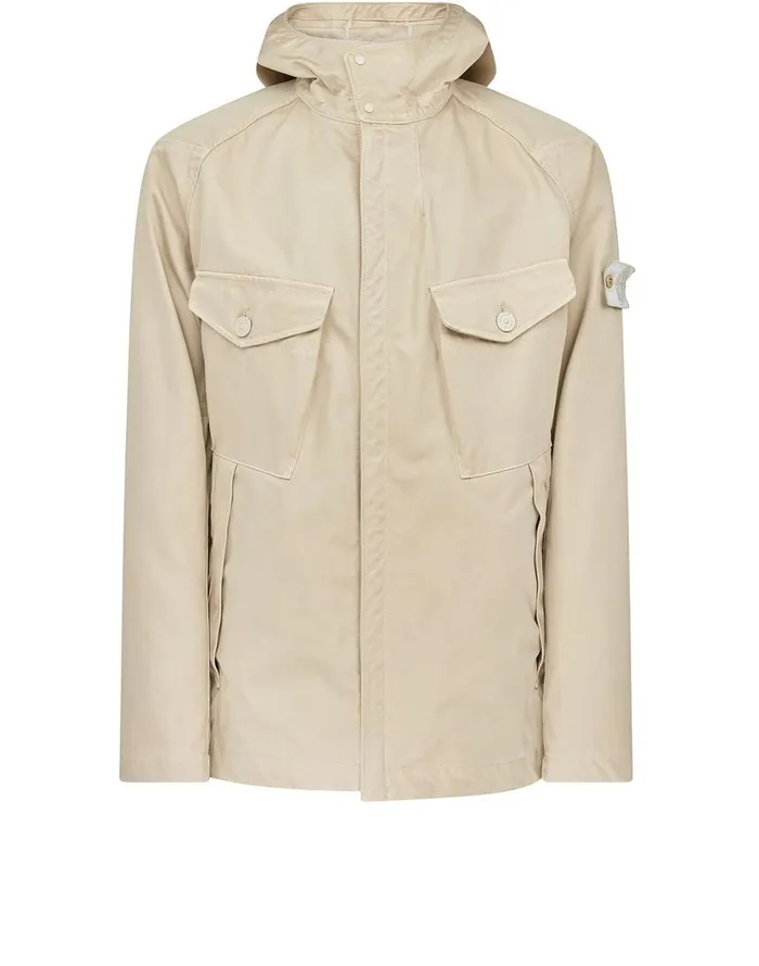 Stone Island Coats 038 Jackets 441F1 Raso Gommato Double Ghost Piece Hooded Jacket In Beige 8211 Mens Stone Island Coats 038 Jackets 441F1 Raso Gommato Double Ghost Piece Hooded Jacket In Beige 8211 Mens