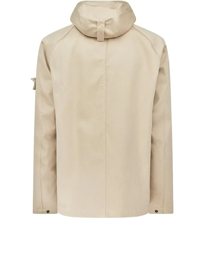 Stone Island Coats 038 Jackets 441F1 Raso Gommato Double Ghost Piece Hooded Jacket In Beige 8211 Mens