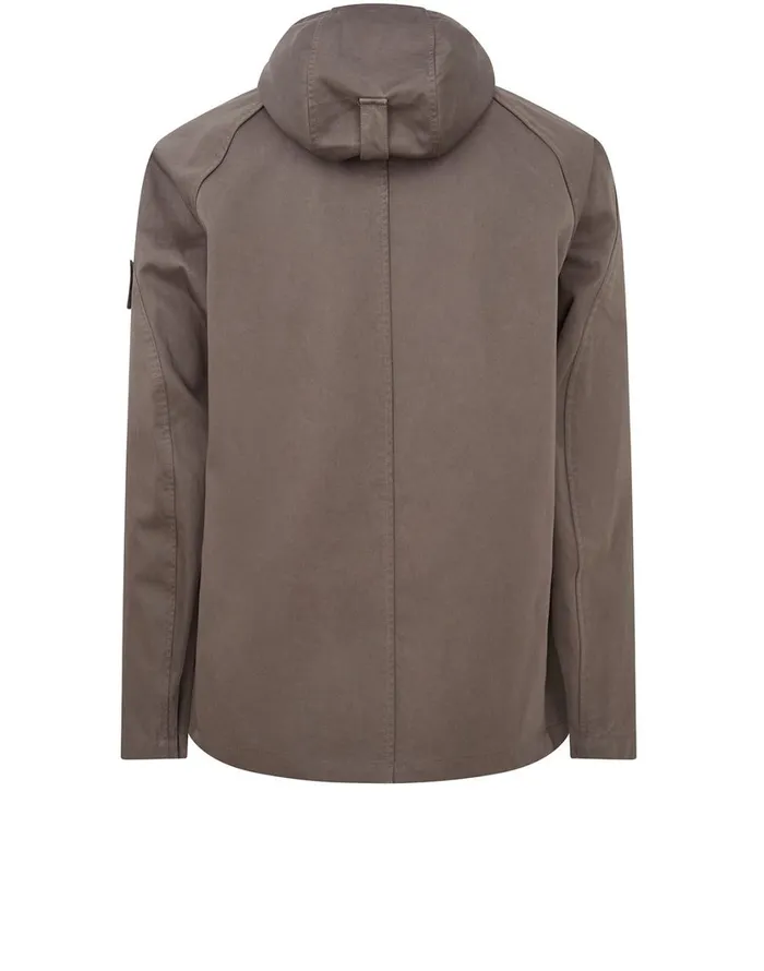 Stone Island Coats 038 Jackets 441F1 Raso Gommato Double Ghost Piece Hooded Jacket In Smoky Grey 8211 Mens