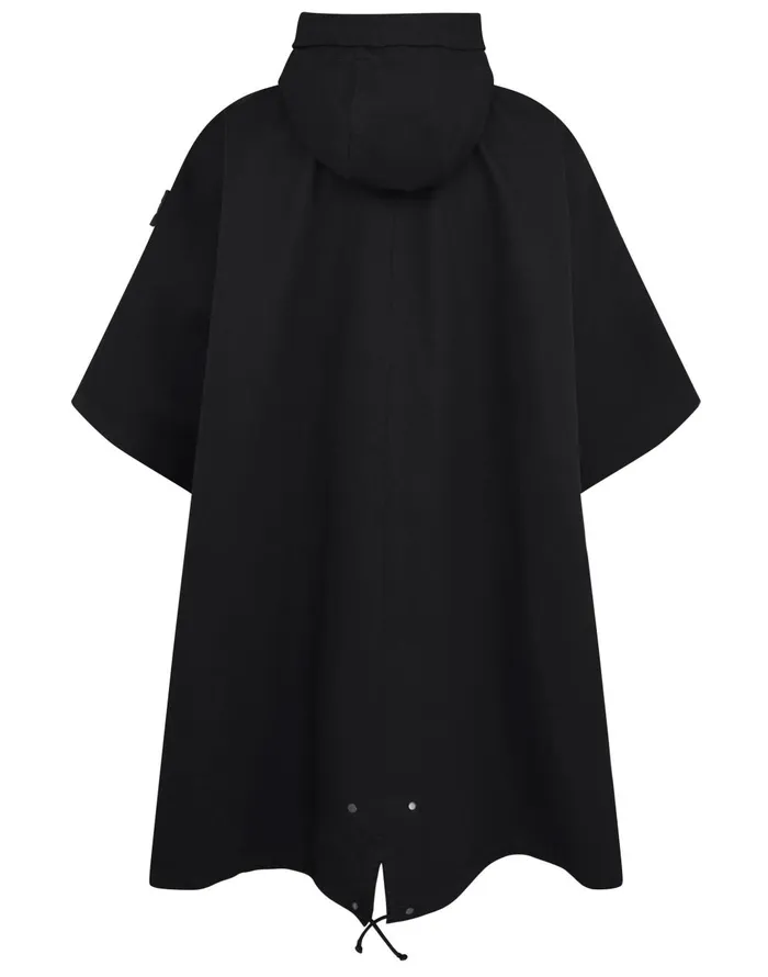 Stone Island Coats 038 Jackets 717F1 Raso Gommato Double Ghost Piece Hooded Cape In Black 8211 Mens