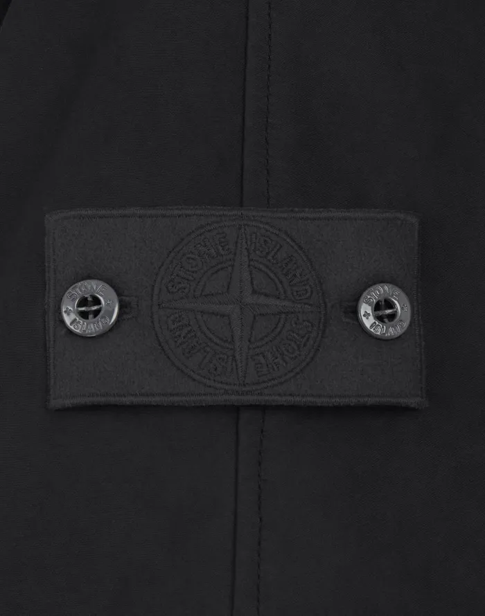 Stone Island Coats 038 Jackets 717F1 Raso Gommato Double Ghost Piece Hooded Cape In Black 8211 Mens