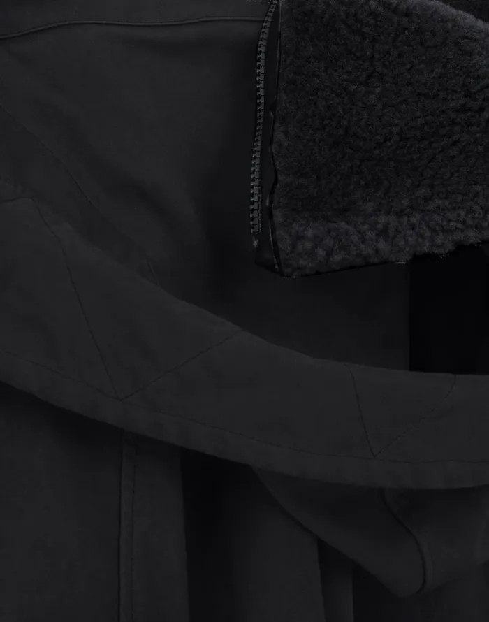 Stone Island Coats 038 Jackets 717F1 Raso Gommato Double Ghost Piece Hooded Cape In Black 8211 Mens