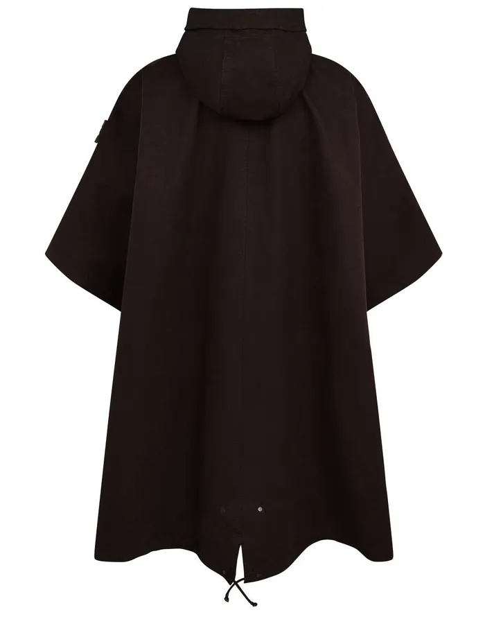 Stone Island Coats 038 Jackets 717F1 Raso Gommato Double Ghost Piece Hooded Cape In Dark Brown 8211 Mens