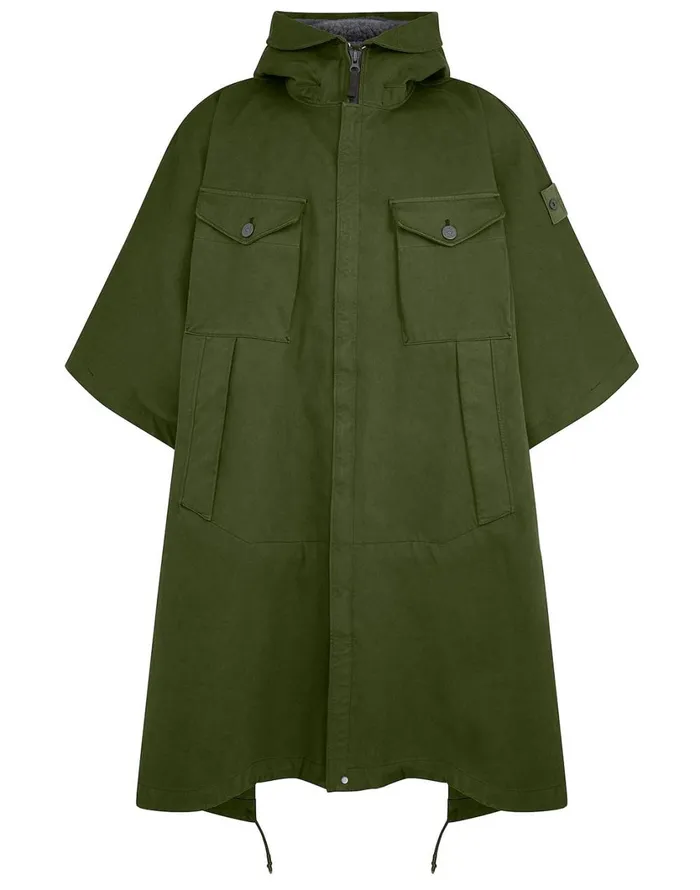 Stone Island Coats 038 Jackets 717F1 Raso Gommato Double Ghost Piece Hooded Cape In Khaki 8211 Mens Stone Island Coats 038 Jackets 717F1 Raso Gommato Double Ghost Piece Hooded Cape In Khaki 8211 Mens