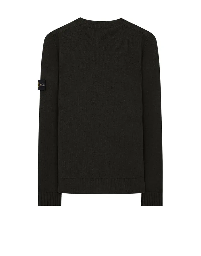 Stone Island Knitwear 505A3 Lambswool Crewneck Knit In Dark Forest 8211 Mens