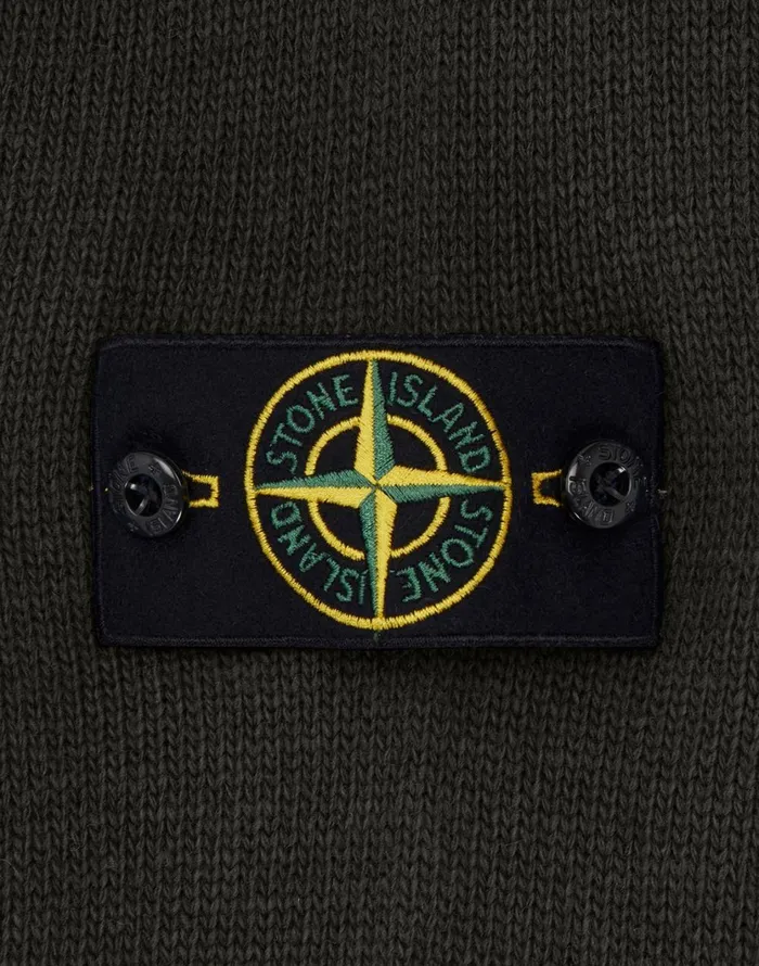 Stone Island Knitwear 505A3 Lambswool Crewneck Knit In Dark Forest 8211 Mens