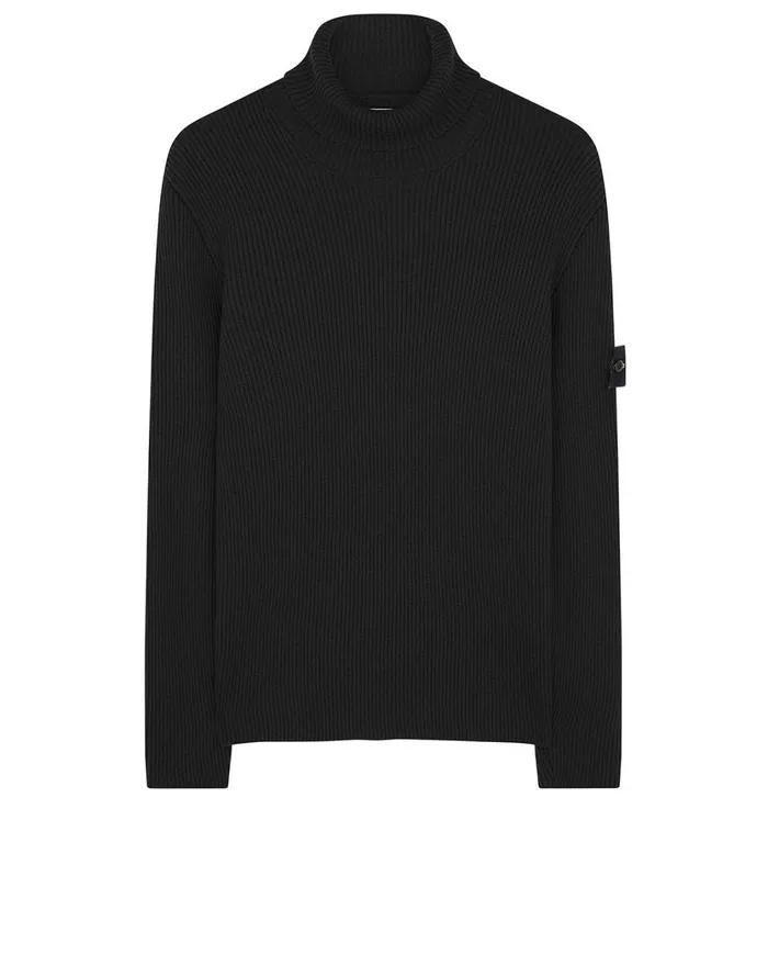 Stone Island Knitwear 522C2 Turtleneck Jumper In Black 8211 Mens