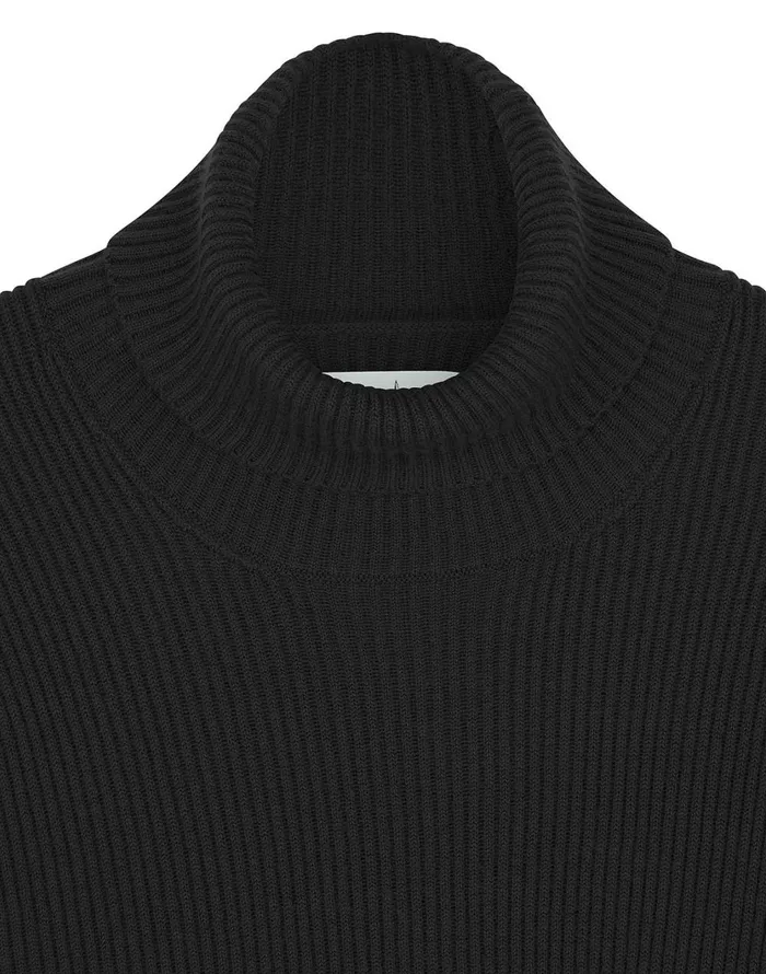 Stone Island Knitwear 522C2 Turtleneck Jumper In Black 8211 Mens