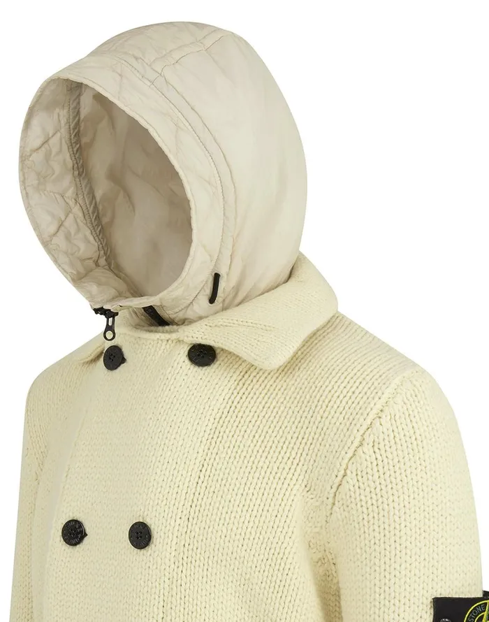 Stone Island Knitwear 557B8 DoubleBreasted Cardigan Knit In Butter 8211 Mens