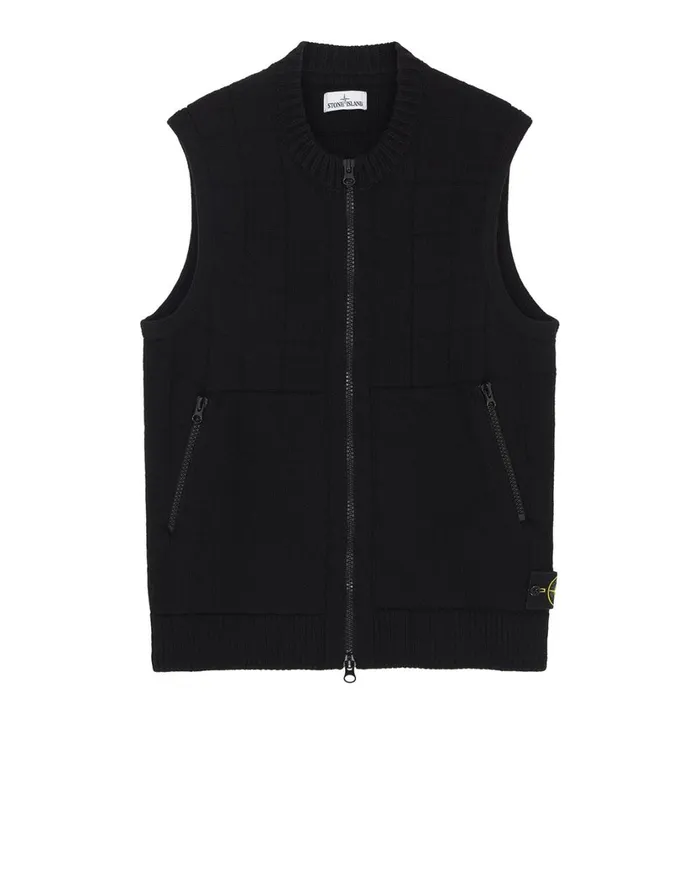Stone Island Knitwear 578B7 Knitted Vest In Black 8211 Mens