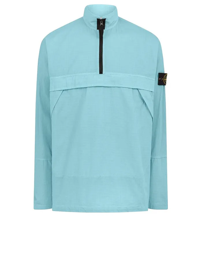 Stone Island Overshirts 10802 Cotton Ripstop Overshirt In Aqua 8211 Mens
