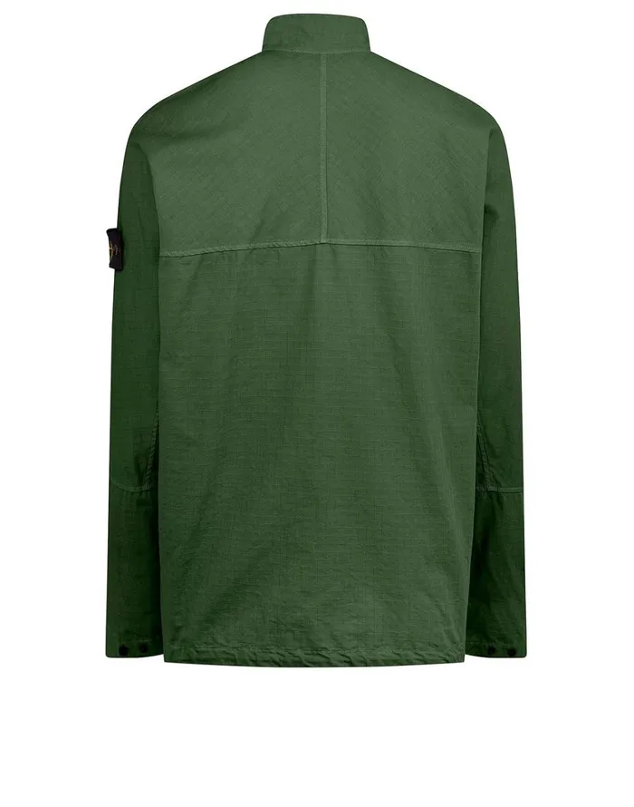 Stone Island Overshirts 10802 Cotton Ripstop Overshirt In Dark Forest 8211 Mens
