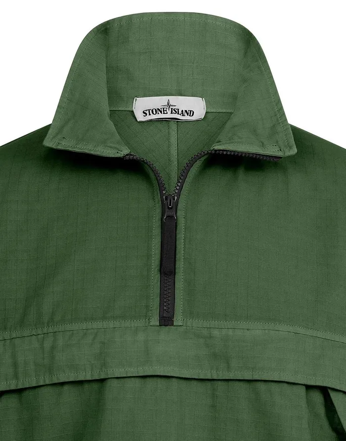 Stone Island Overshirts 10802 Cotton Ripstop Overshirt In Dark Forest 8211 Mens
