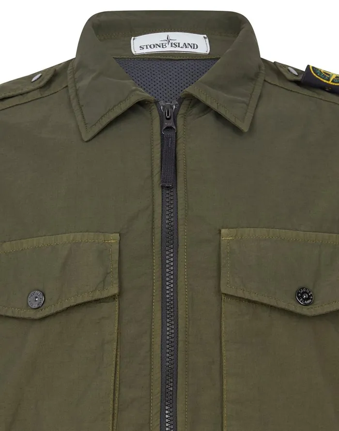 Stone Island Overshirts 11303 Naslan Light Overshirt In Dark Forest 8211 Mens