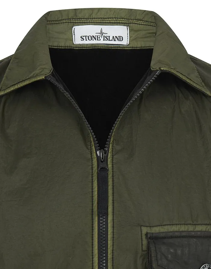 Stone Island Overshirts 11435 Lamy Flock Overshirt In Dark Forest 8211 Mens