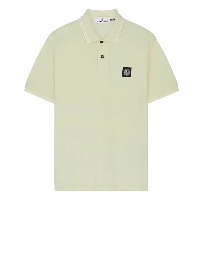 Stone Island Polo Shirts 22S18 Short Sleeve Polo Shirt In Butter 8211 Mens