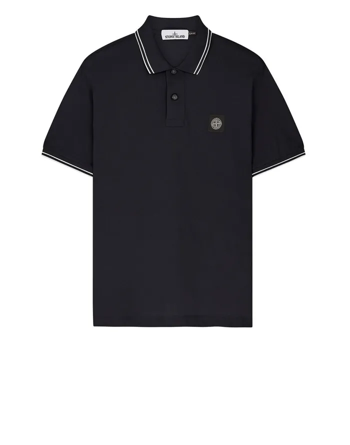 Stone Island Polo Shirts 22S18 Short Sleeve Polo Shirt In Charcoal 8211 Mens