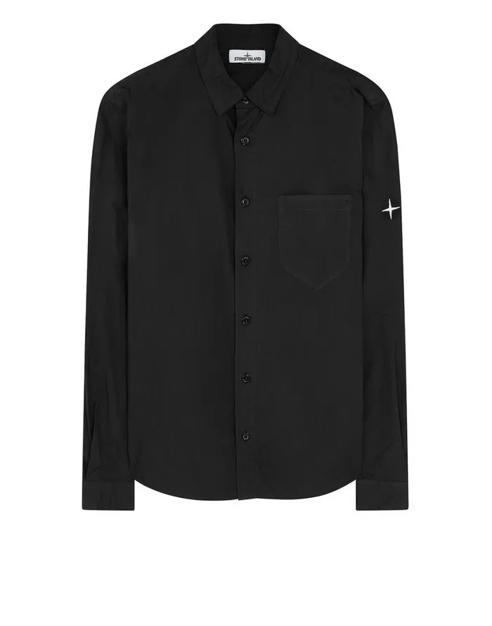 Stone Island Shirts 12501 LongSleeve Shirt In Black 8211 Mens