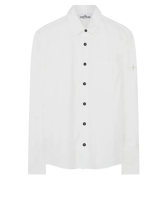 Stone Island Shirts 12501 LongSleeve Shirt In White 8211 Mens