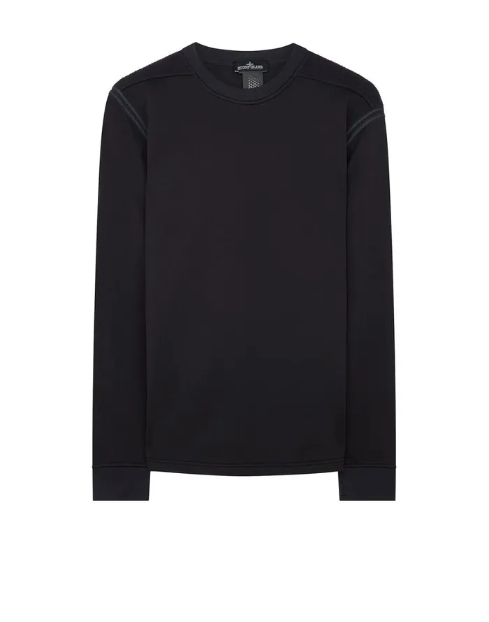 Stone Island Sweatshirts 60207 Engineered Pill Crewneck In Black 8211 Mens