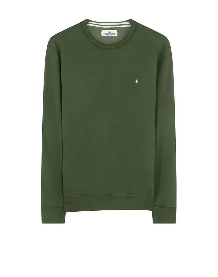 Stone Island Sweatshirts 60820 Crewneck Sweatshirt In Dark Forest 8211 Mens