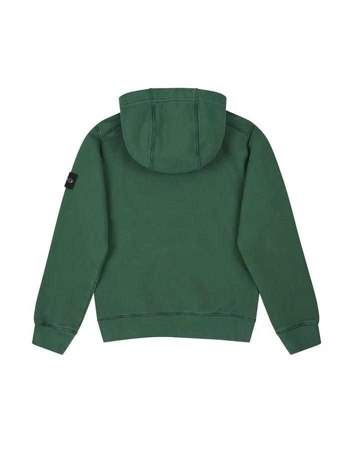 Stone Island Sweatshirts 61640 Hooded Sweatshirt In Bottle Green 8211 Junior