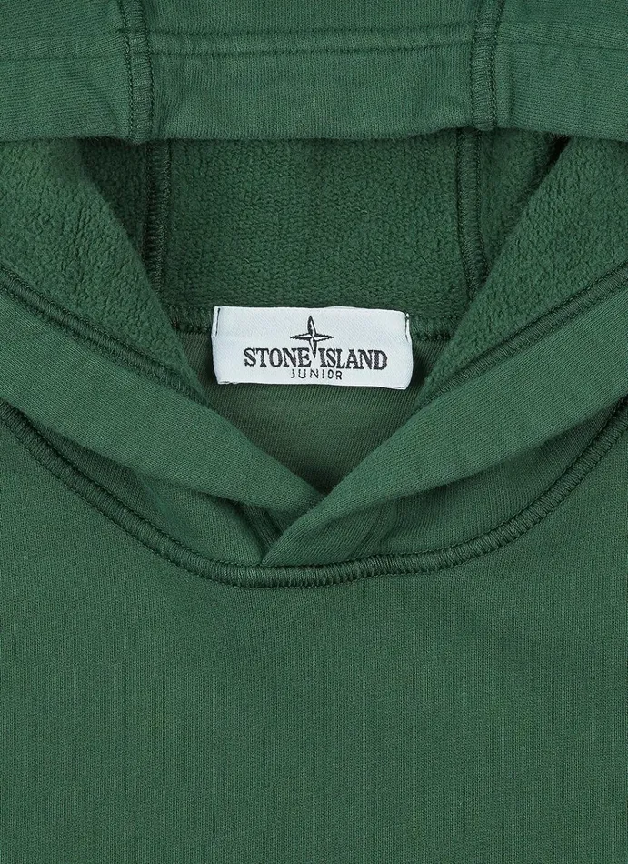 Stone Island Sweatshirts 61640 Hooded Sweatshirt In Bottle Green 8211 Junior