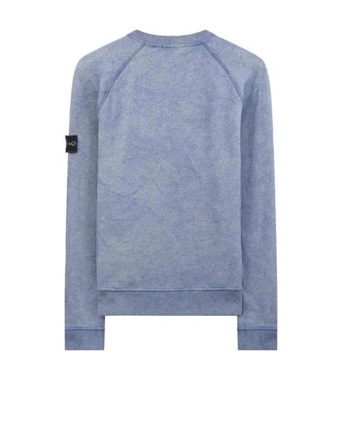 Stone Island Sweatshirts 62290 Dust Colour Treatment Crewneck Sweatshirt In Periwinkle 8211 Mens