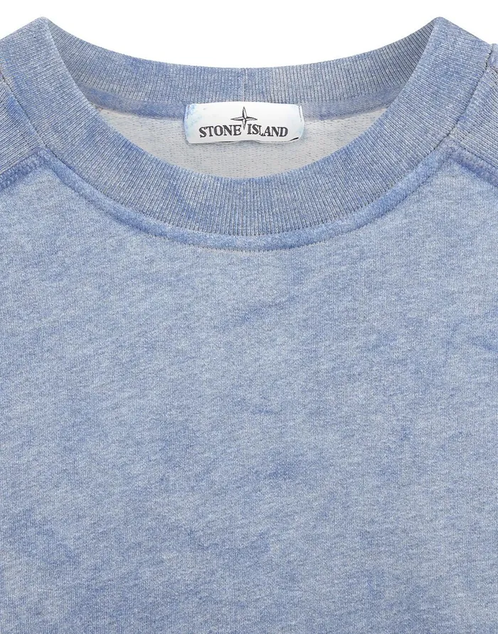 Stone Island Sweatshirts 62290 Dust Colour Treatment Crewneck Sweatshirt In Periwinkle 8211 Mens