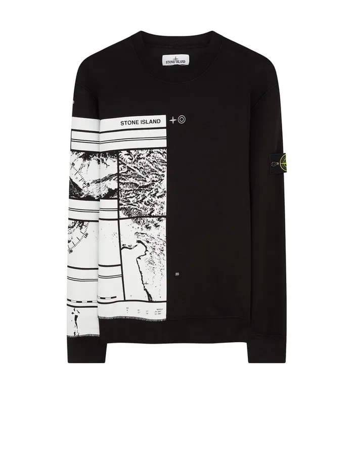 Stone Island Sweatshirts 63088 Mural Part 3 Crewneck Sweatshirt In Black 8211 Mens Stone Island Sweatshirts 63088 Mural Part 3 Crewneck Sweatshirt In Black 8211 Mens