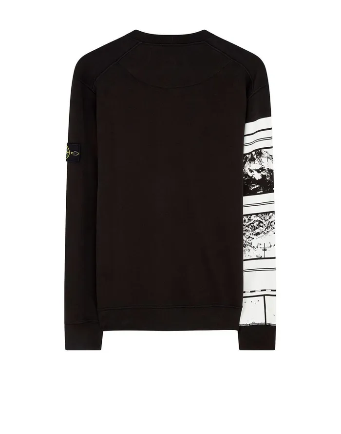 Stone Island Sweatshirts 63088 Mural Part 3 Crewneck Sweatshirt In Black 8211 Mens