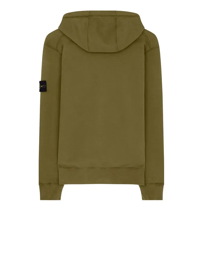 Stone Island Sweatshirts 64220 Hooded Full Zip Sweatshirt In Tobacco 8211 Mens
