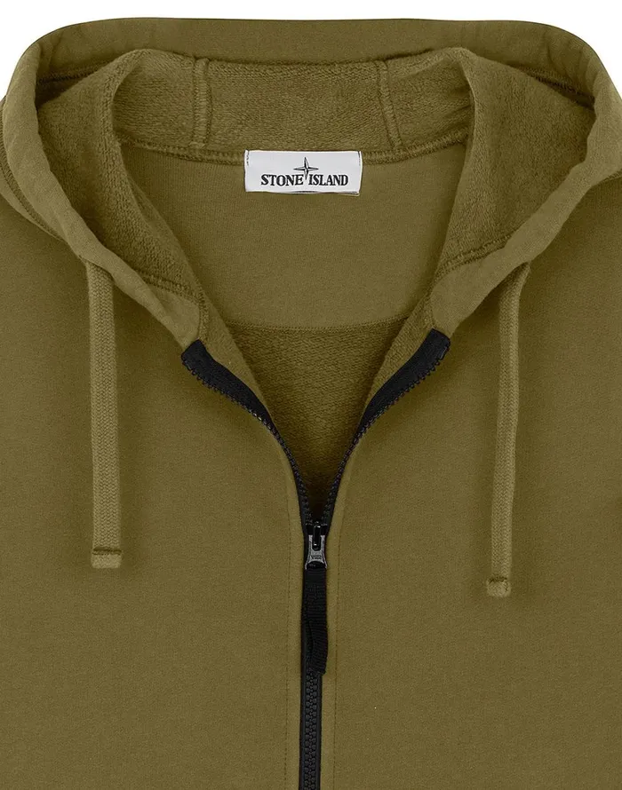 Stone Island Sweatshirts 64220 Hooded Full Zip Sweatshirt In Tobacco 8211 Mens