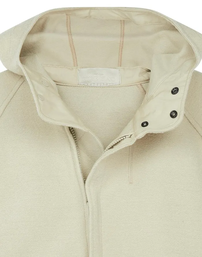 Stone Island Sweatshirts 651F5 Hooded Full Zip Sweatshirt In Beige 8211 Mens
