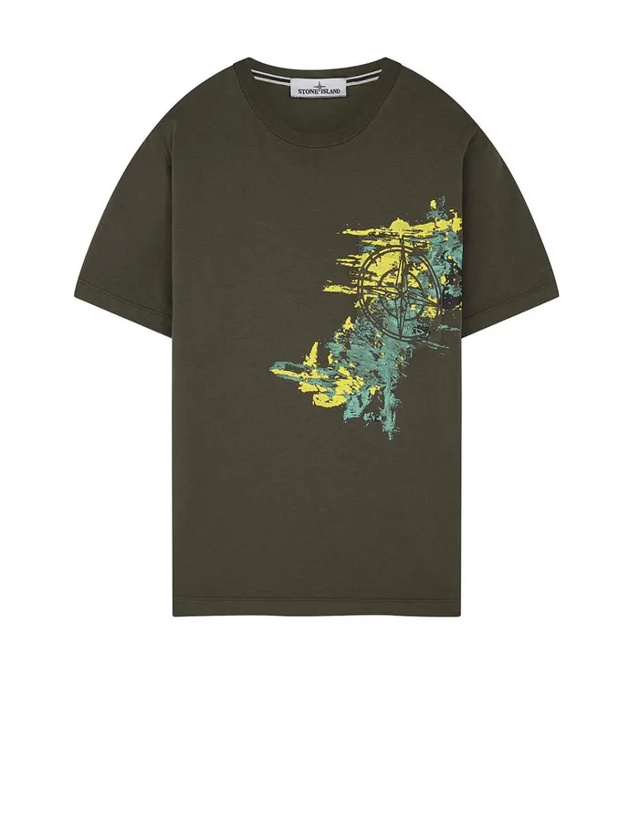 Stone Island TShirts 24682 Paint Stroke 3 ShortSleeve TShirt In Dark Forest 8211 Mens Stone Island TShirts 24682 Paint Stroke 3 ShortSleeve TShirt In Dark Forest 8211 Mens