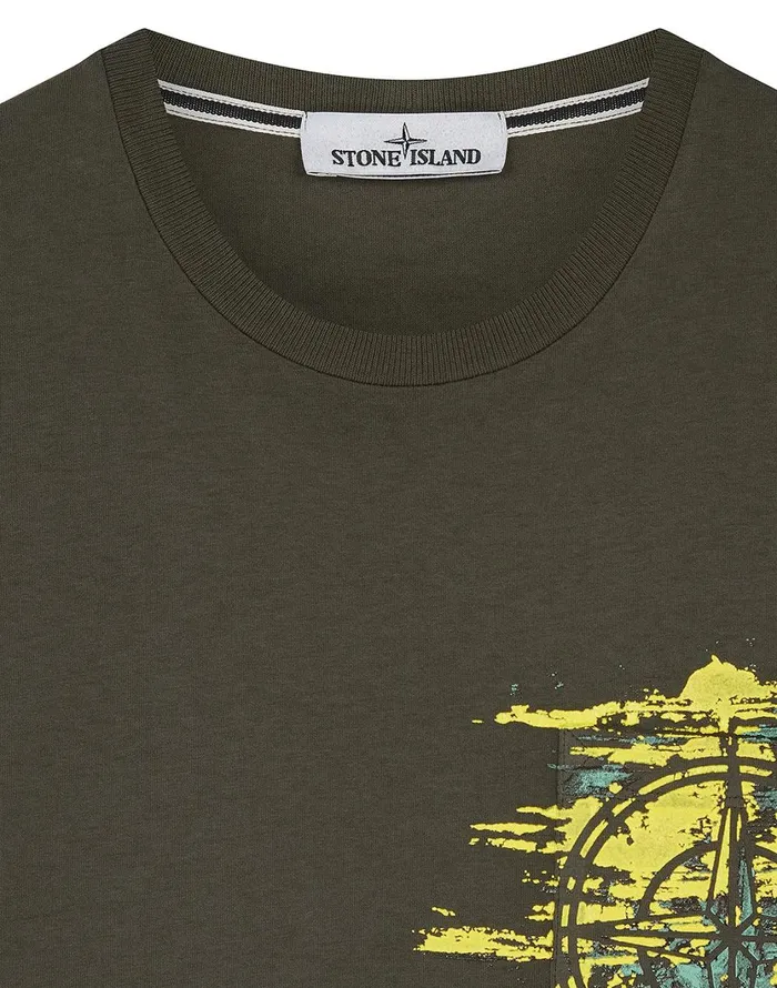 Stone Island TShirts 24682 Paint Stroke 3 ShortSleeve TShirt In Dark Forest 8211 Mens