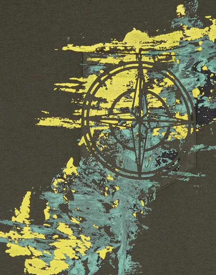 Stone Island TShirts 24682 Paint Stroke 3 ShortSleeve TShirt In Dark Forest 8211 Mens