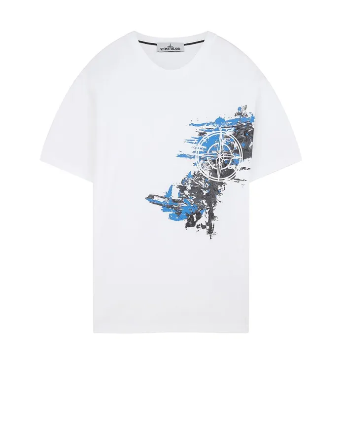 Stone Island TShirts 24682 Paint Stroke 3 TShirt In White 8211 Mens