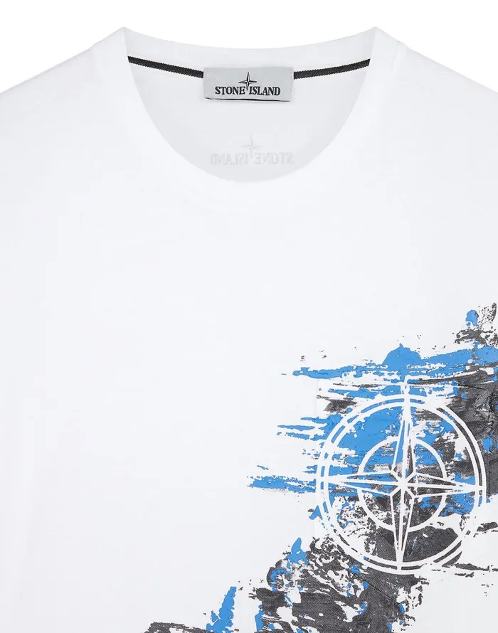 Stone Island TShirts 24682 Paint Stroke 3 TShirt In White 8211 Mens