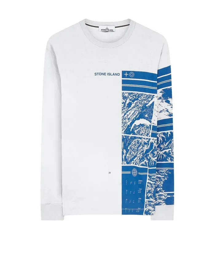Stone Island TShirts 2Ml85 Mural Part 1 LongSleeve TShirt In White 8211 Mens