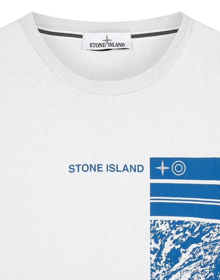 Stone Island TShirts 2Ml85 Mural Part 1 LongSleeve TShirt In White 8211 Mens